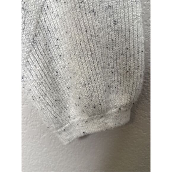 LOFT Size XL Sweater Oversized White Gray Pullover Soft Cotton Blend Long Sleeve - Picture 3 of 11